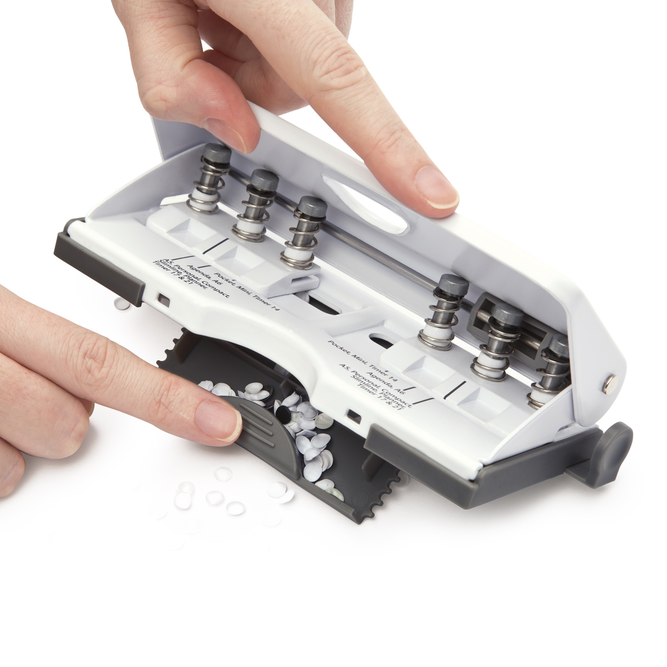 Adjustable 6-Hole Organiser/ Diary Punch - White – Image 2