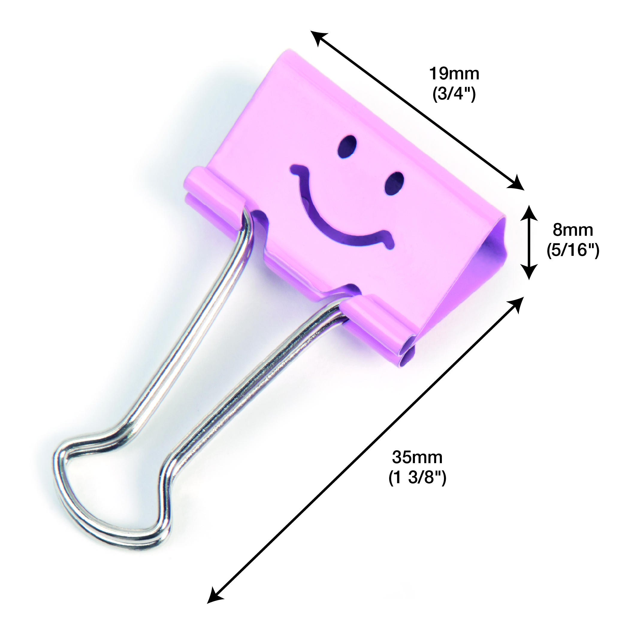 19mm Assorted Faces Foldback Clips - Candy Pink - Pack of 20 – Image 2