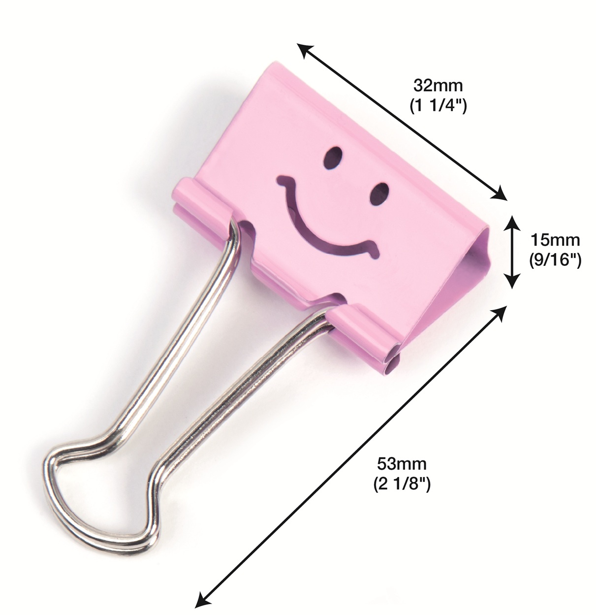 32mm Assorted Faces Foldback Clips - Candy Pink - Pack of 20 – Image 4