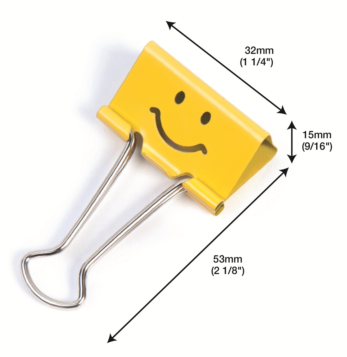 32mm Assorted Faces Foldback Clips - Yellow - Pack of 20 – Image 4