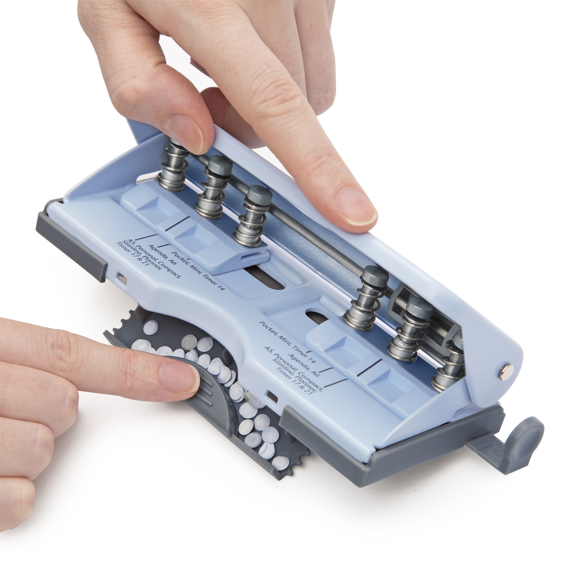 Adjustable 6-Hole Organiser/ Diary Punch - Powder Blue – Image 5