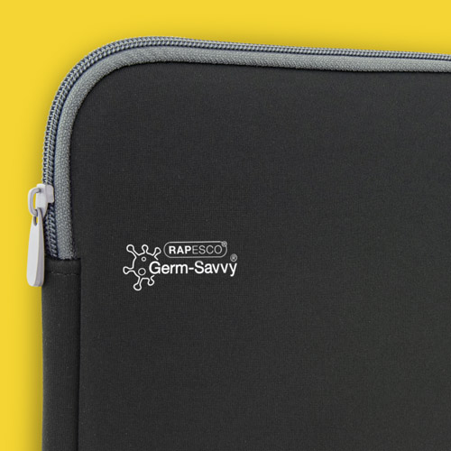 Germ-Savvy® Antibacterial 17.3” Laptop Sleeve - Black – Image 2