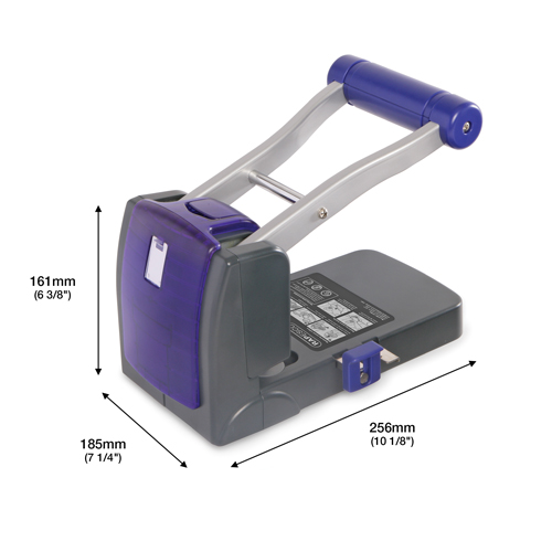 Germ-Savvy® Antibacterial ECO P1100 Heavy Duty 2-Hole Punch - Black/Purple – Image 2