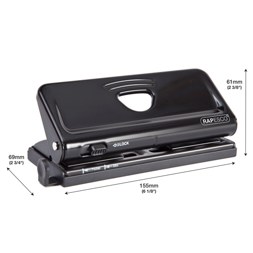 Adjustable 6-Hole Organiser/ Diary Punch - Black – Image 2