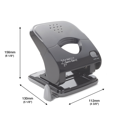 Germ-Savvy® Antibacterial ECO Less Effort Stapler & Hole Punch Set - Charcoal – Image 3