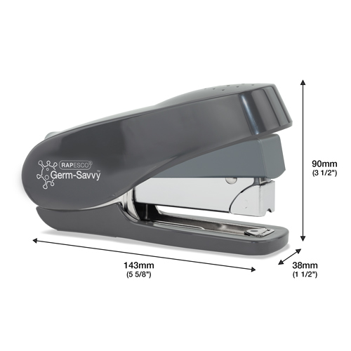 Germ-Savvy® Antibacterial ECO Less Effort Stapler & Hole Punch Set - Charcoal – Image 2