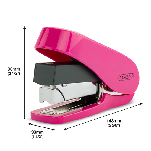 Luna Less Effort Half Strip Front Loading Stapler & 2000 Staples Type 24  - Hot Pink – Image 3
