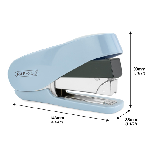 Luna Less Effort Half Strip Front Loading Stapler & 2000 Staples Type 24 - Powder Blue – Image 2