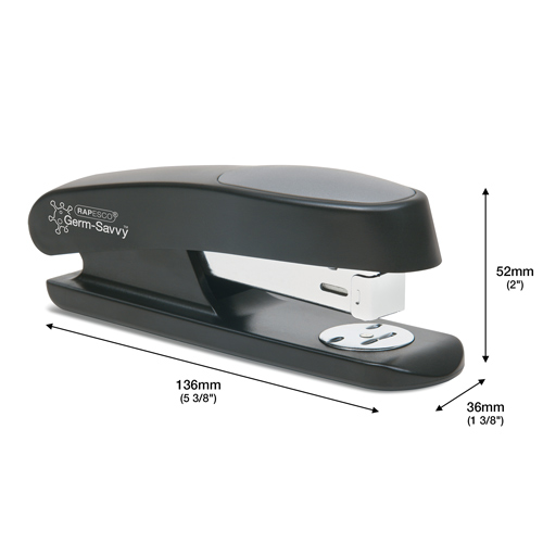 Germ-Savvy® Antibacterial ECO Sting Ray Half Strip Stapler and 1000 24/6mm Staples - Black – Image 5