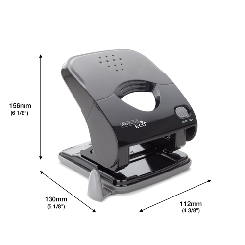 Germ-Savvy® Antibacterial X5-40ps ECO Less Effort 2-Hole Punch - Black – Image 6