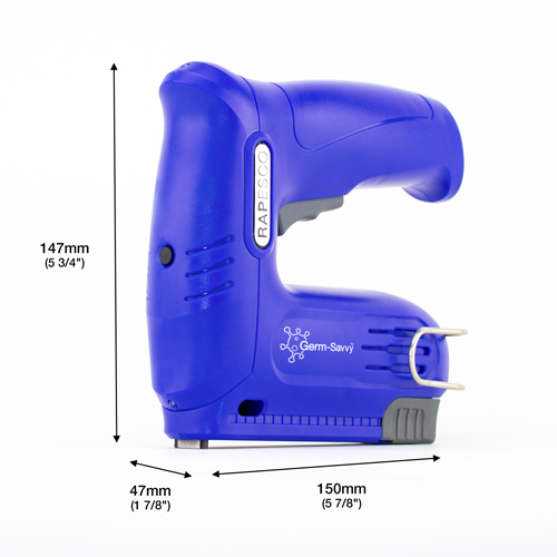 Germ-Savvy® Antibacterial T12-USB Cordless Electric Staple Gun - Blue – Image 6