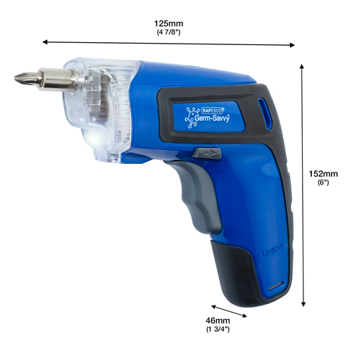Germ-Savvy® Antibacterial Cordless Screwdriver 3.6V - Blue – Image 2