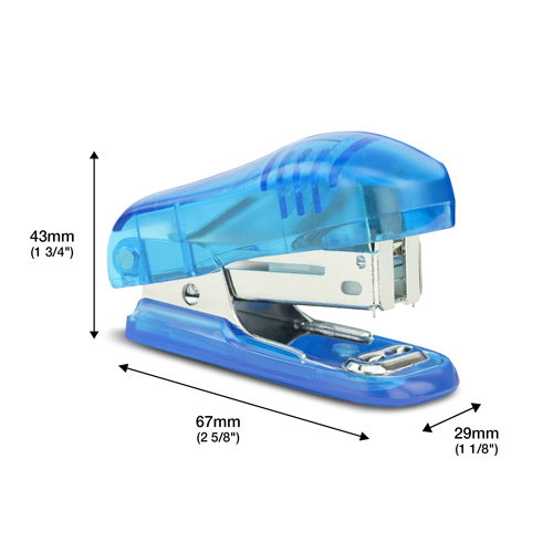 Mini Bug Stapler, Staples and Punch Set – Blue Transparent – Image 3