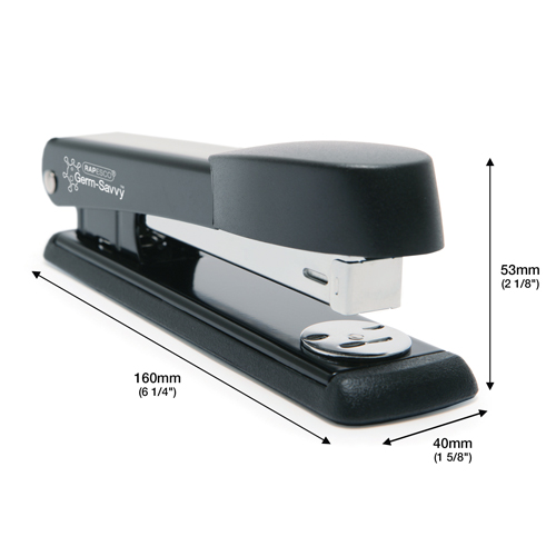 Business Pack: 6 Germ-Savvy® Antibacterial Marlin Metal Staplers & 12 Boxes of 1000 26/6 mm staples - Black – Image 2