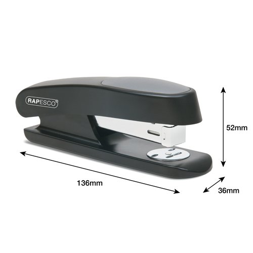 Business Pack: 6 Germ-Savvy® Antibacterial ECO Sting Ray Half Strip Staplers and 6 Boxes of 1000 24/6 mm Staples - Black – Image 2